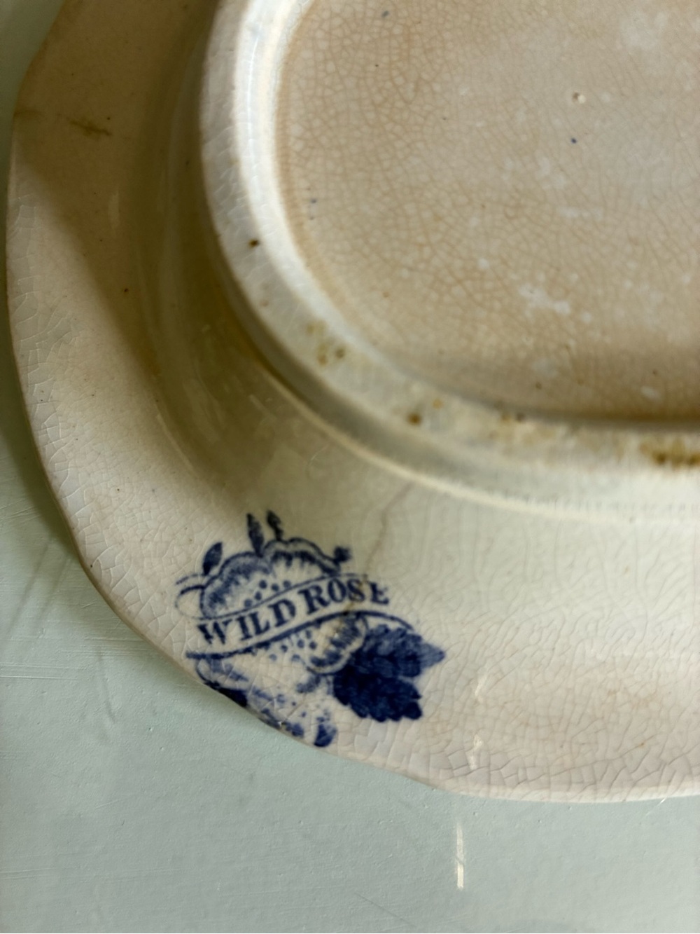 Wild Rose Blue and White Scenic Transferware Trinket Dish - Picture 4 of 8